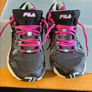 Fila Black and Pink Athletic Running Track & Field Shoes